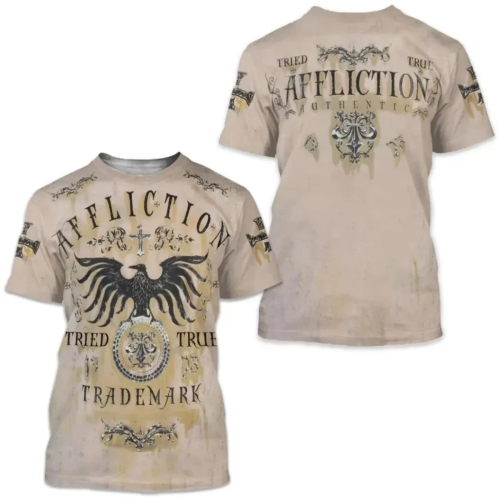 Vintage Style Archaic By Affliction Colisson Print T-shirt 3D Men/Women Trend Tee Fashion Short Sleeve Y2k Top Cool Man Clothing