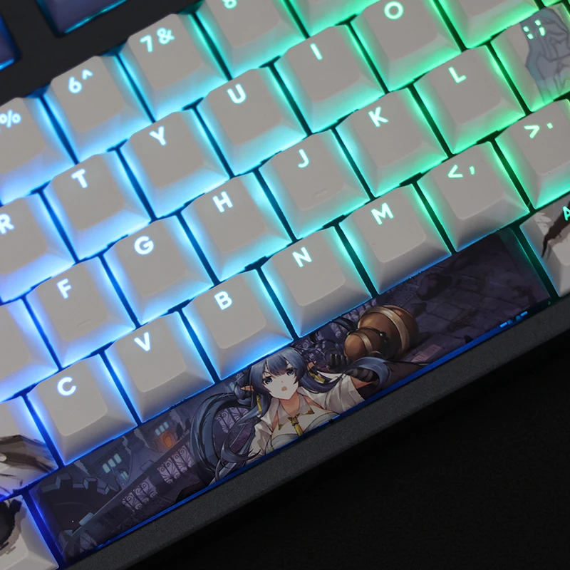 108Key Jogos Keycap Arknights, アークナイツ Ling Caráter Translúcido Perfil Compatível com Teclado Mecânico PBT Cereja