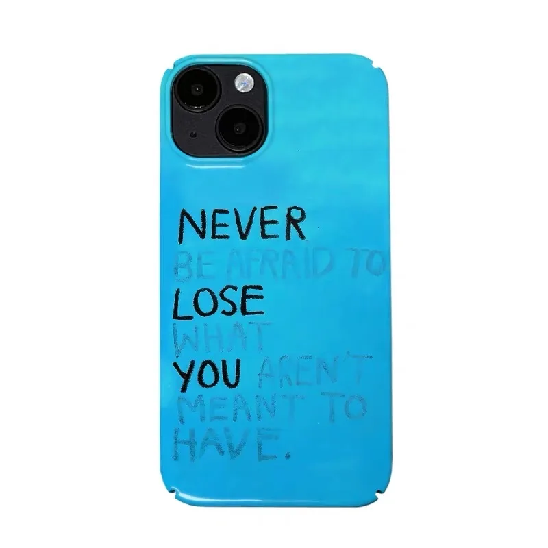 

Ins Blue Minimalist Black Letters Phone Case for IPhone 17 16E 15 14 Plus 13 Mini 11 Pro Max 12 Pro Back Cover XS XR SE Case