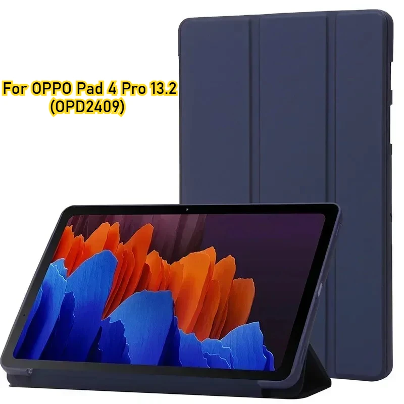 

Case for New OPPO Pad4 Pro Cover PU Leather Soft Official Liquid Silicone Tablet Shell for OPD2409 13.2inch 2025 Shockproof Case