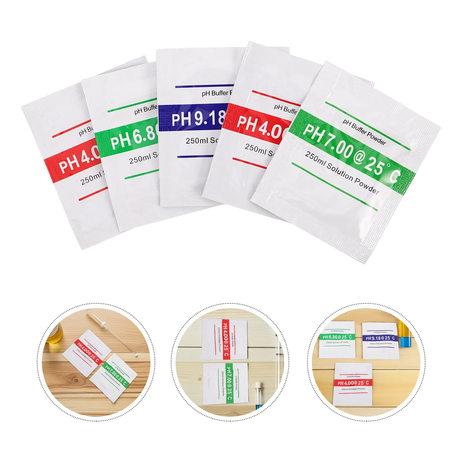 20Pack PH Calibration Powder Solution Kit Accurate Buffer Powder for PH Tester Meter Calibration Packets for Reliable Testing