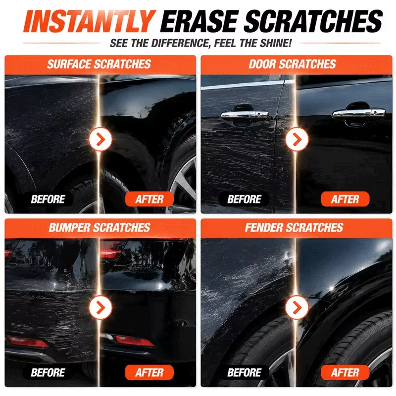 Car Scratch Repair Wax Quick Fix Polishing Paste Auto Paint Scratch Remover Erase Fine Lines Swirl Marks Surface Restorer