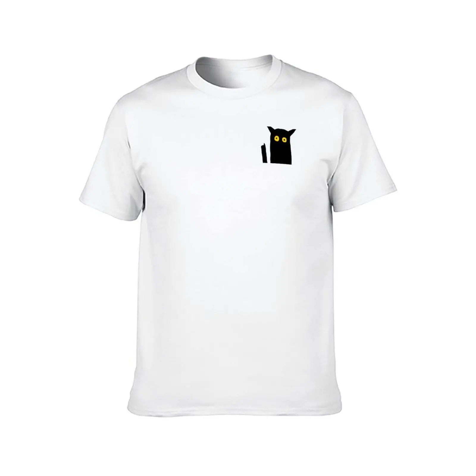 تي شيرت 100% قطن أسود تي شيرت تي شيرت مصمم قمصان رجل رجل مضحك قطن قطة
