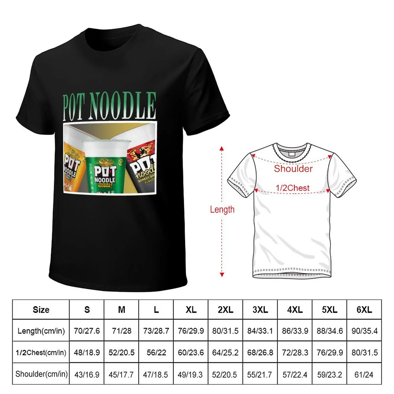 Pot noodle vintage 90s T-Shirt for a boy shirts graphic Luxury man sweat plain black t shirts men