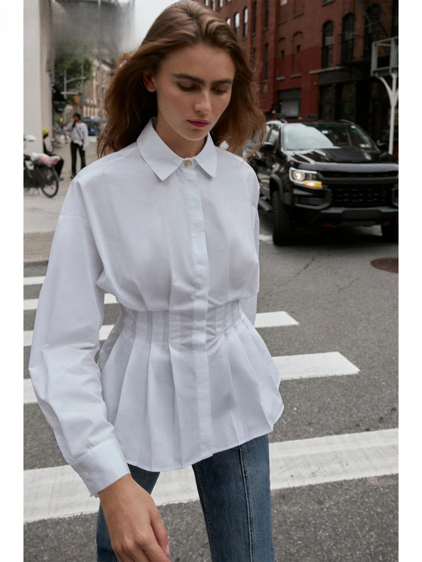 

ZAPRHA, осень 2022, женский длинный све, плиссированный шелковый дизайн для похудения талии, повседневный модный повседневный ветер irt