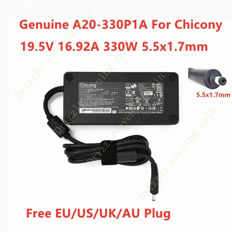 Genuine for Chicany A20-330P1A 19.5V 16.92A 330W A330A012P AC Adapter ACER PREDATOR HELIOS 300 500 Laptop Power Supply Charger