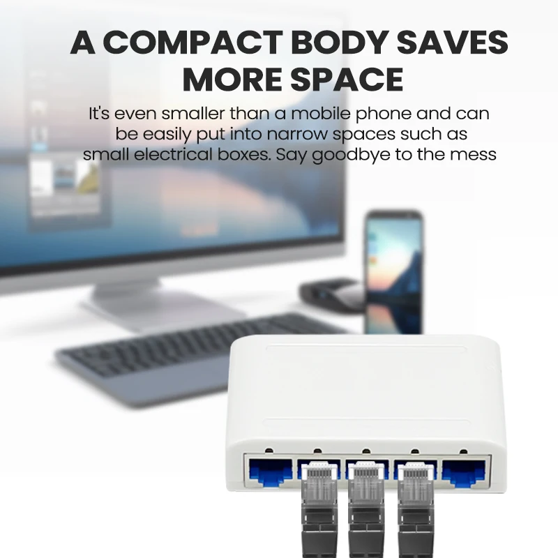 Switch rapido Ethernet 5 porte/8 porte 10/100/1000Mbps Switch dati multiporta RJ45 Rete Gigabit per ufficio e PC domestico a livello globale