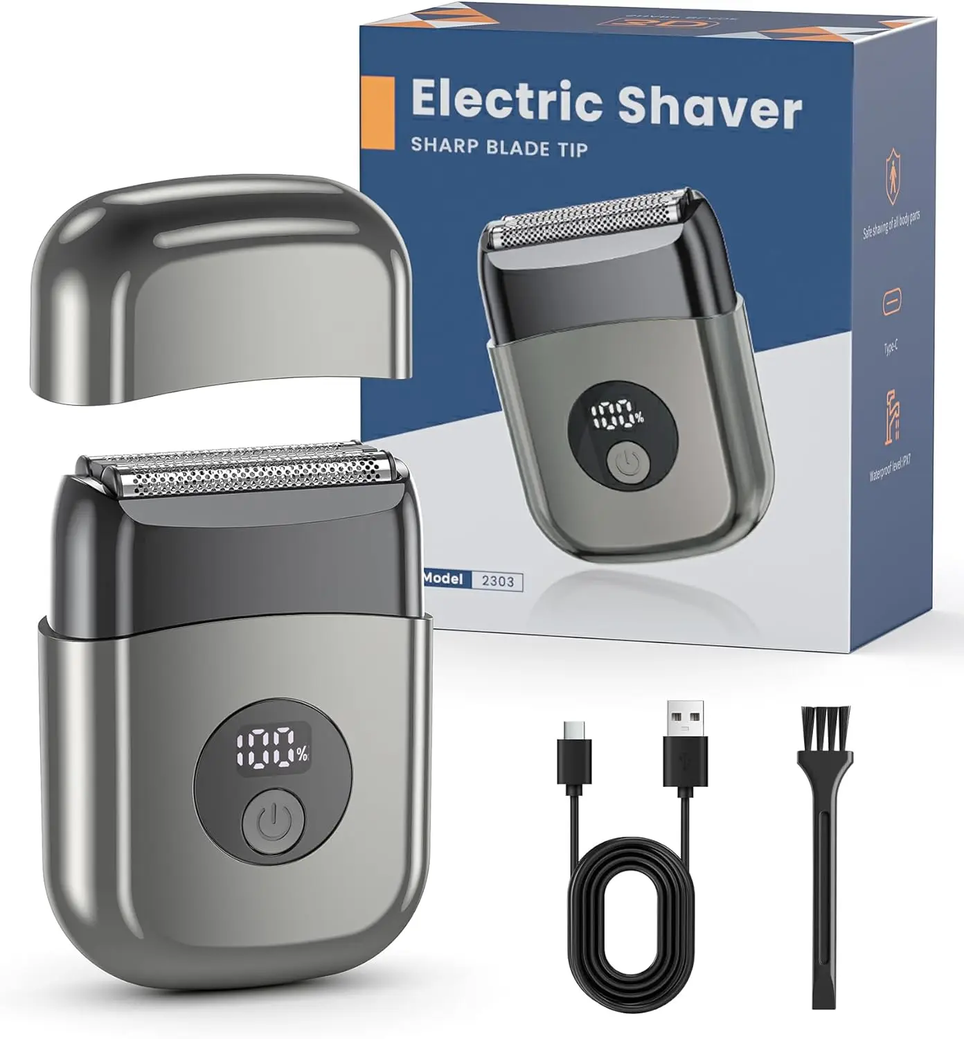 Electric Foil Shaver for Men: Mini Face Razor, Portable Grooming Tool