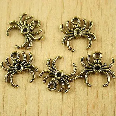 

20pcs 17.1x16.9mm dark gold-tone spider design charms h1864