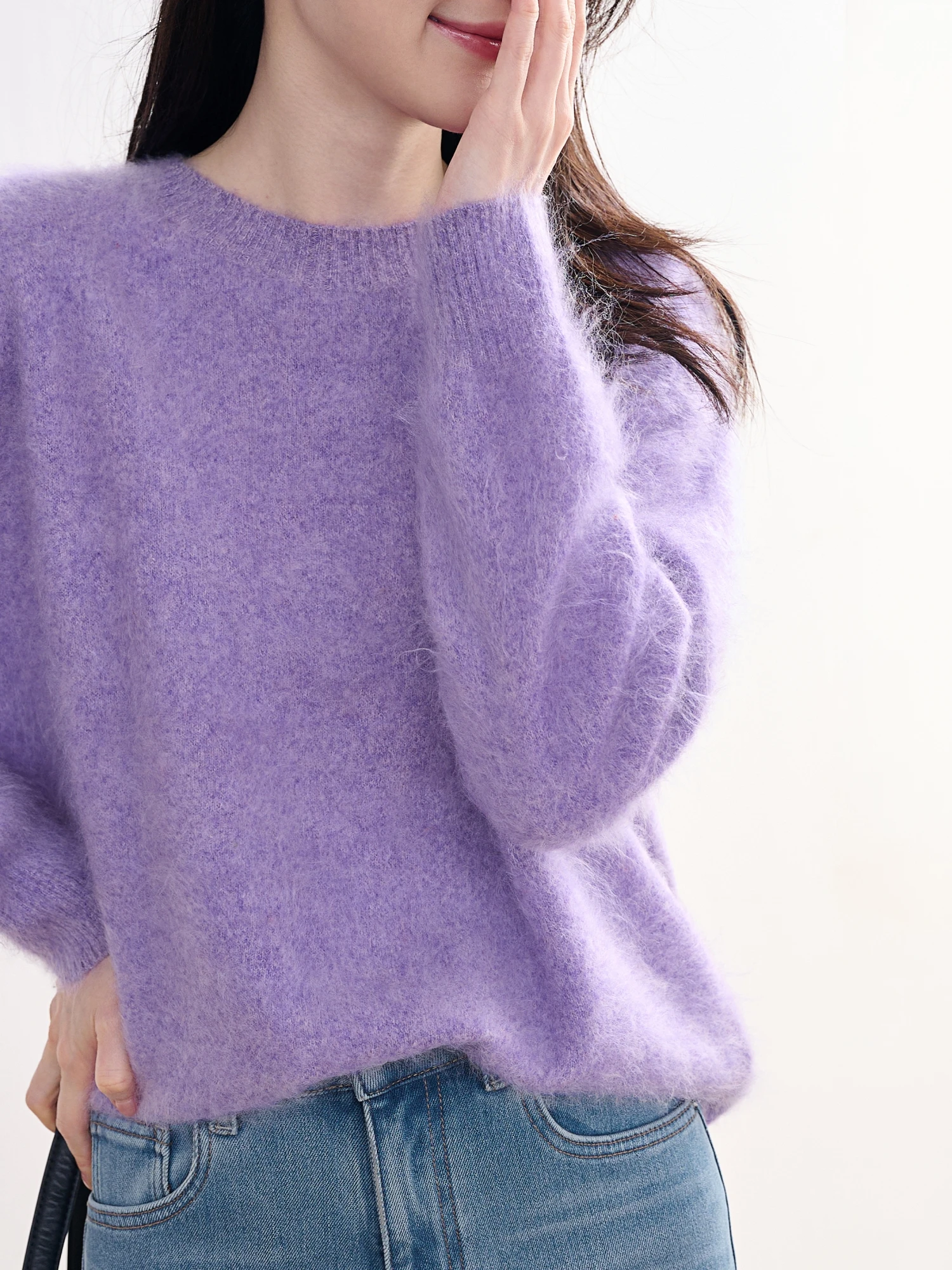 

Вязаный пуловер JPOO Camere с V-образным вырезом, бархатный, с круглым вырезом, в рубчик, женский, с длинными рукавами, стандартный крой, для повседневной носки, однотонный