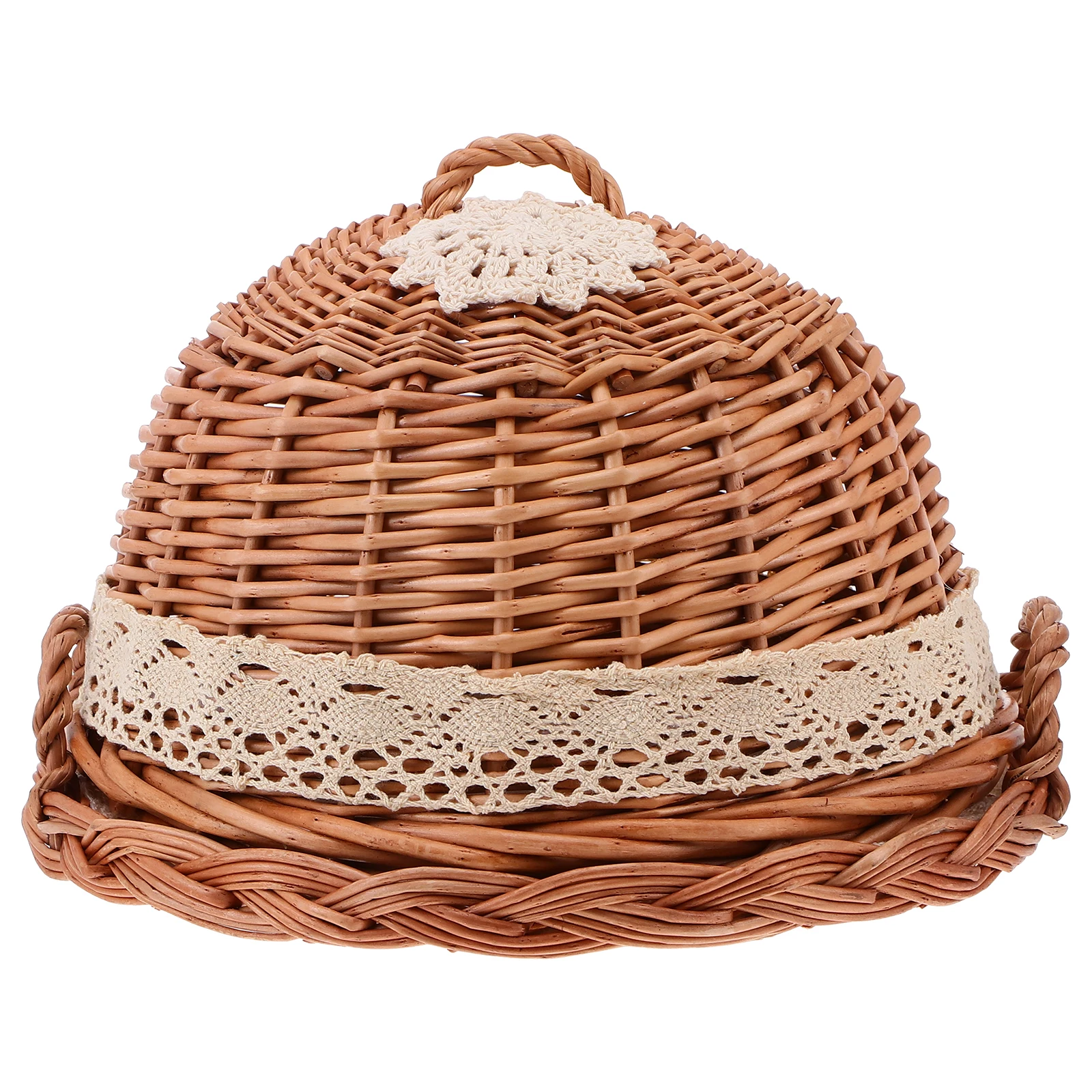 1 conjunto de bandeja redonda para alimentos, elegante, à prova d'água, à prova de poeira, cesta de armazenamento de cozinha para pão, lanches, frutas, cobertura de alimentos