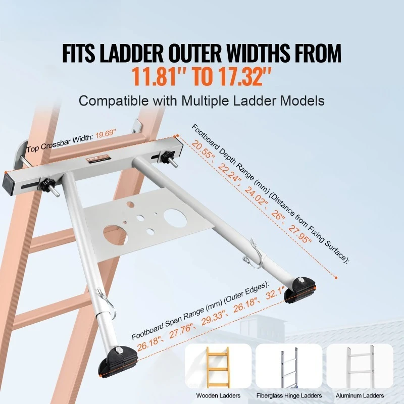 Ladder Stabilizer Adjustable Feet Extension Ladder Standoff Heavy Duty Wall Ladder Accessories for Gutter Easy to Use