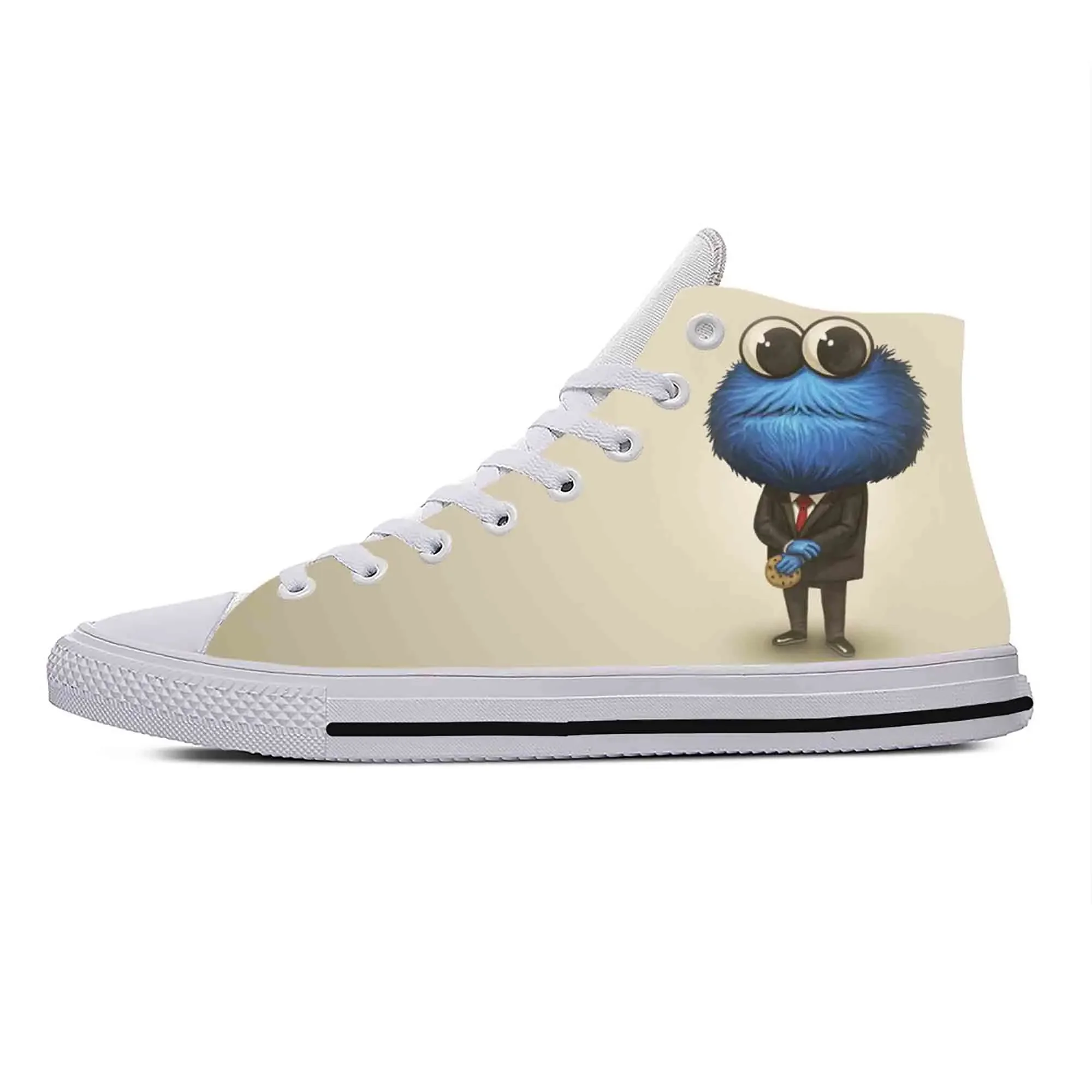 

Street Monster Anime Cartoon Manga Sesame Cookie Casual Cloth Shoes High Top Comfortable Breathable 3D Print Men Women Sneakers