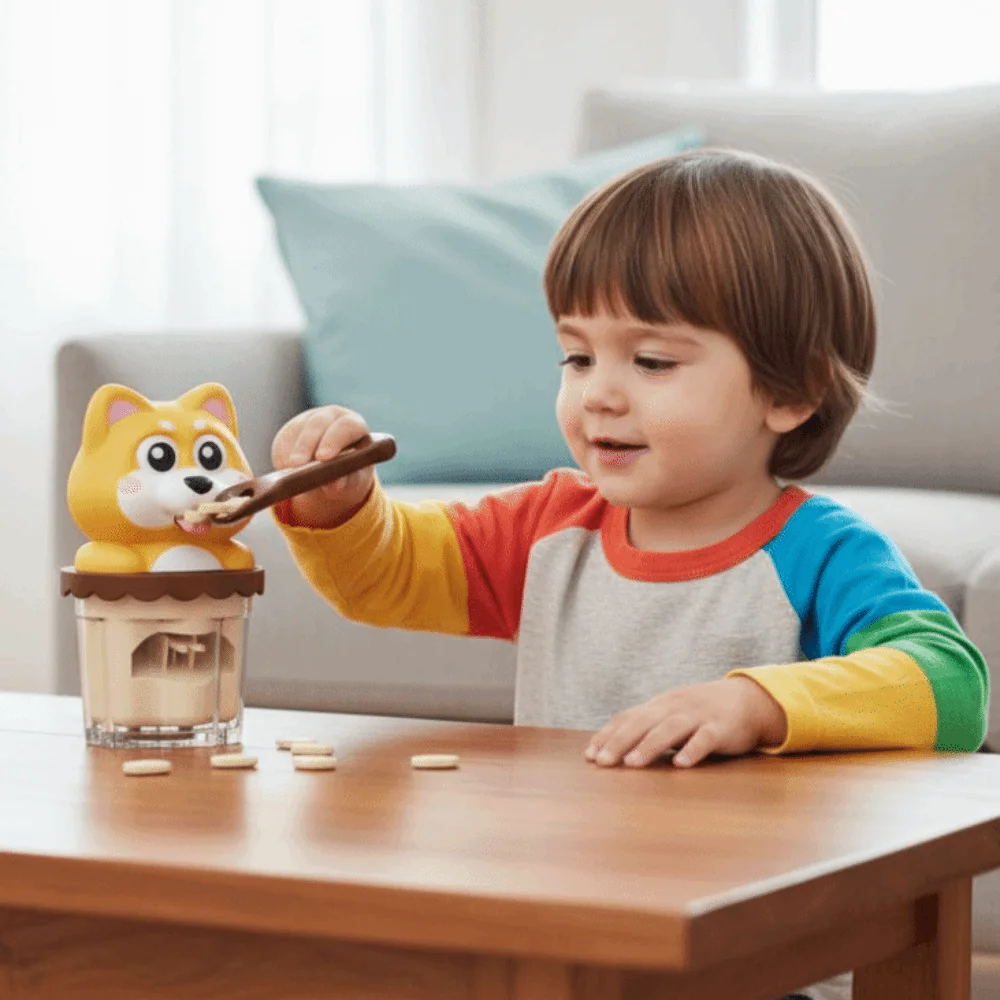 

Новинка, набор для кормления пудингом для собак, ролевая игра для кормления, моделирование говорящего пудинга, собака, раннее образование, 3D игровой домик, подарок