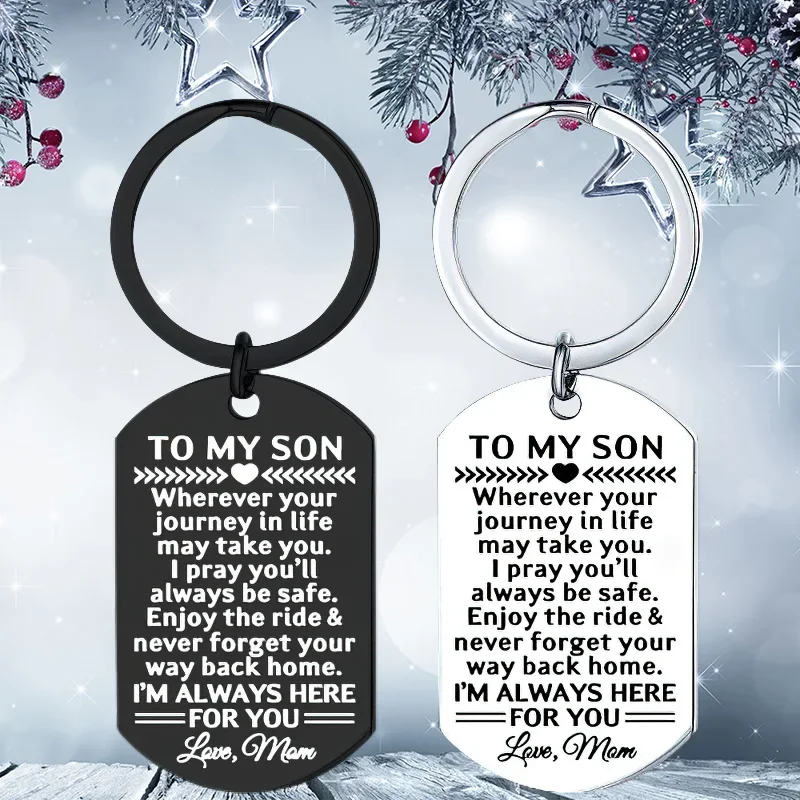 New To My Son Love Gifts Keychain Pendant  Enjoy The Ride, Graduation Christmas Gifts Key Chain Keyring