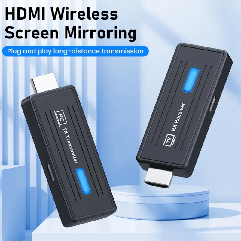 50M 5.8G 1080P Wireless HDMI-Compatible Video Audio Transmitter Receiver Extender Display Dongle for TV Box Monitor Projector PC