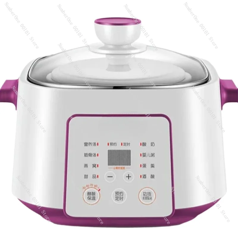 220V Electric Stewpot with Ceramic Water Separation Stewpot, Perfect for Soup and Congee Cooking