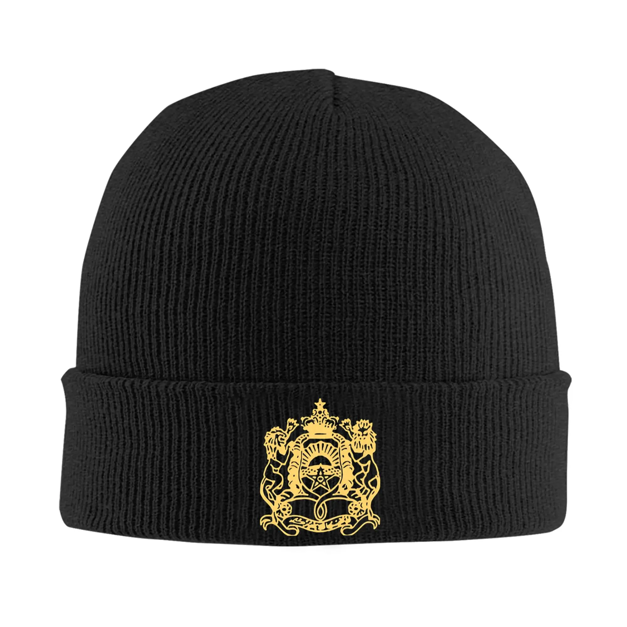 Morocco Moroccan Passport Beanie Hats  Knit Hat Men Women Unisex Street Elastic Caps Winter Outdoor Graphic Bonnet Hats