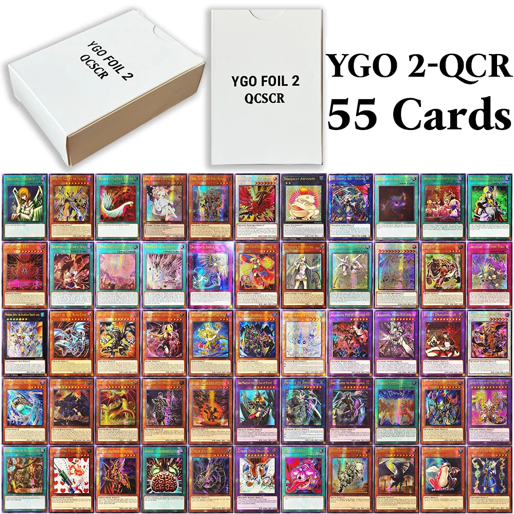 

55PCS Yu-Gi-Oh!2 DIY Whole set Gold Cards QCSCR Game TCG Proxy cards Fire King Courtier Ulcanix Graceful Charity Pot of Avarice
