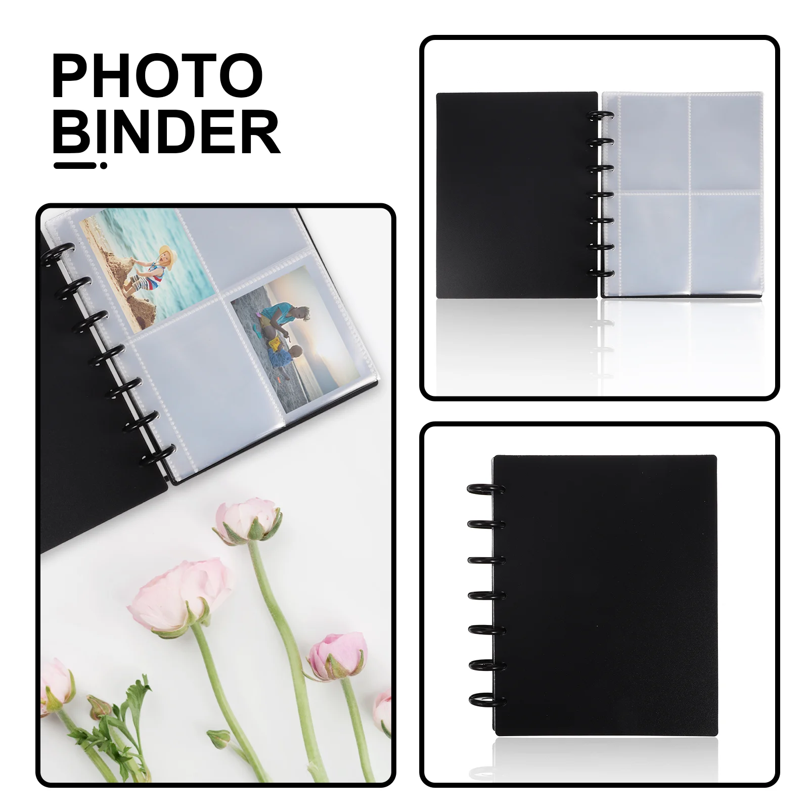 Book Binder Four-Grid Card Album Wedding Scrapbook for Home Pictures Travel Holder