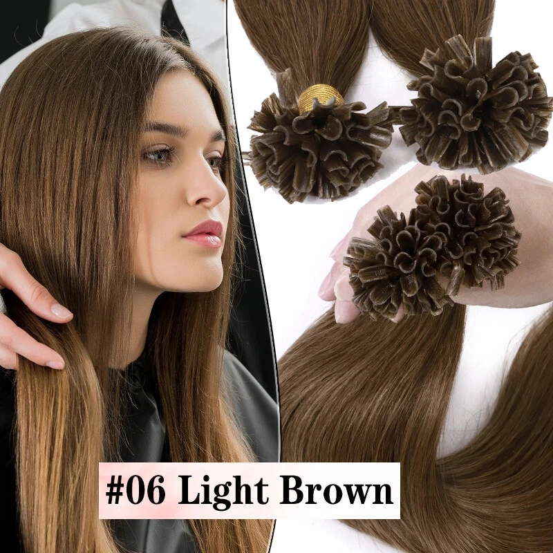 

Human Remy Hair U Tip Extensions 14inch 50 strands Hair Piece Ready Stock Wholesale Color #4 #18