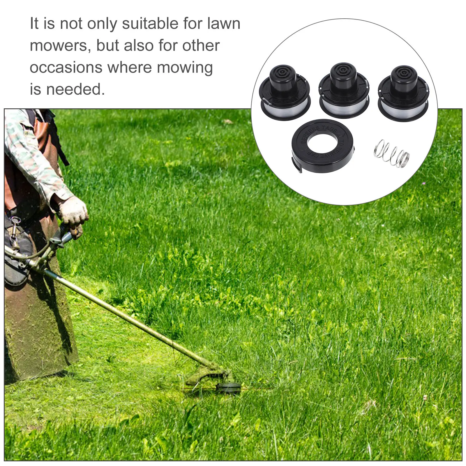 交換用スプールライン-芝刈り機用ストリマー-交換可能なスプール-芝刈りアクセサリー-ブラック