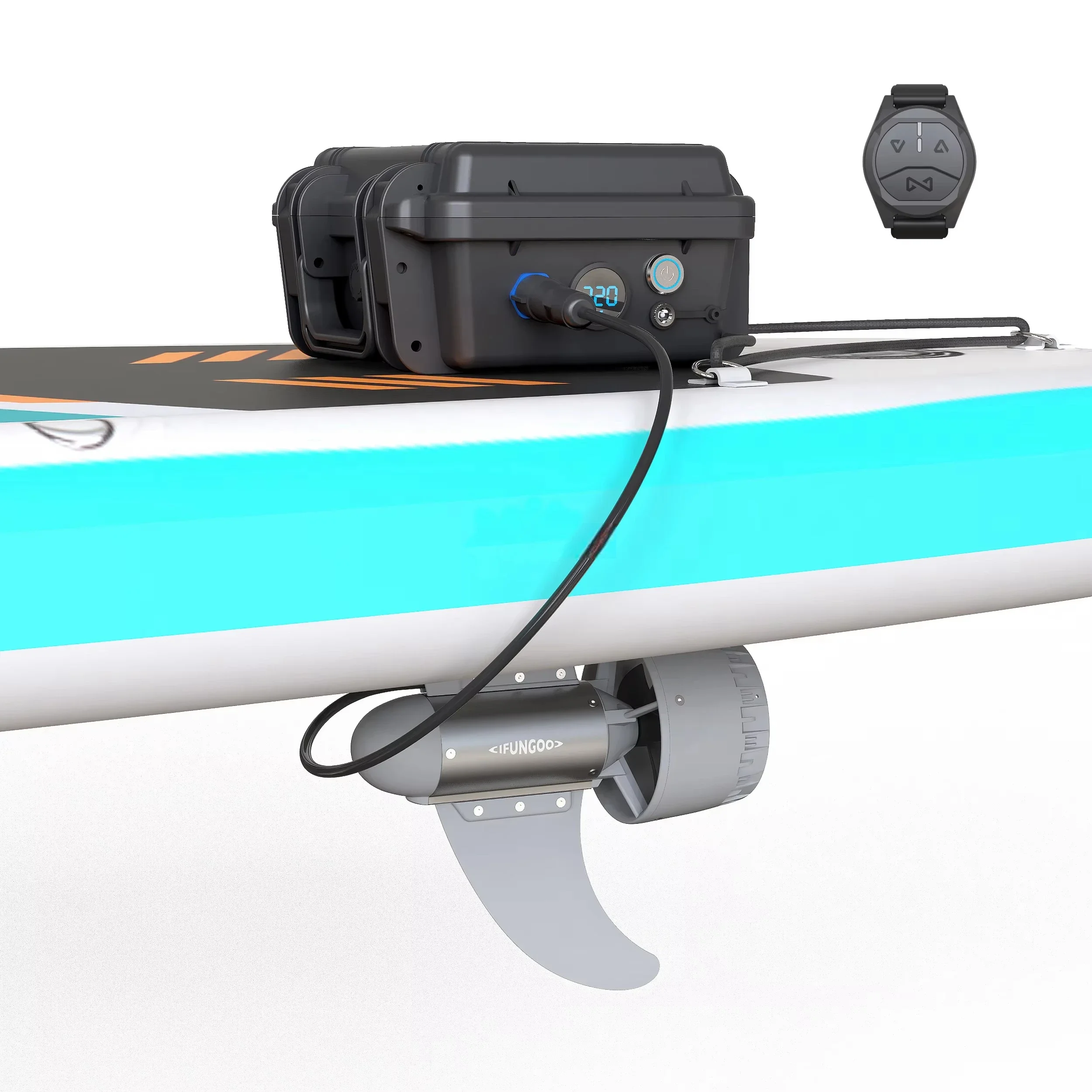 EF-600 Motor Paddleboard 600W, 12km/jam kecepatan 7.5mph 13kg 28.7lbs kapasitas dorong 10 orang baterai 800Wh 6H 36km