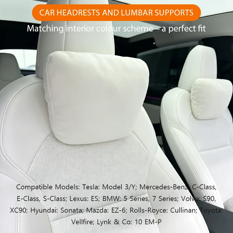 Car Accessories Headrest Neck Pillow Waist Pillow For Tesla Model 3/Y Mercedes-Benz BMW Volvo Hyundai Mazda Volkswagen Toyota