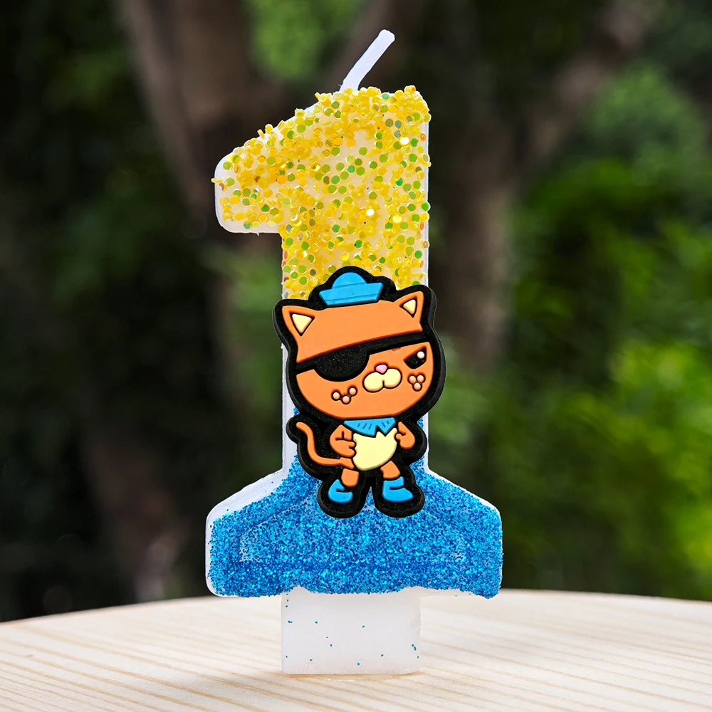 Octonauts Birthday Cake Candles Number Style Peso Penguin for Preschool Party Decoration Supplies