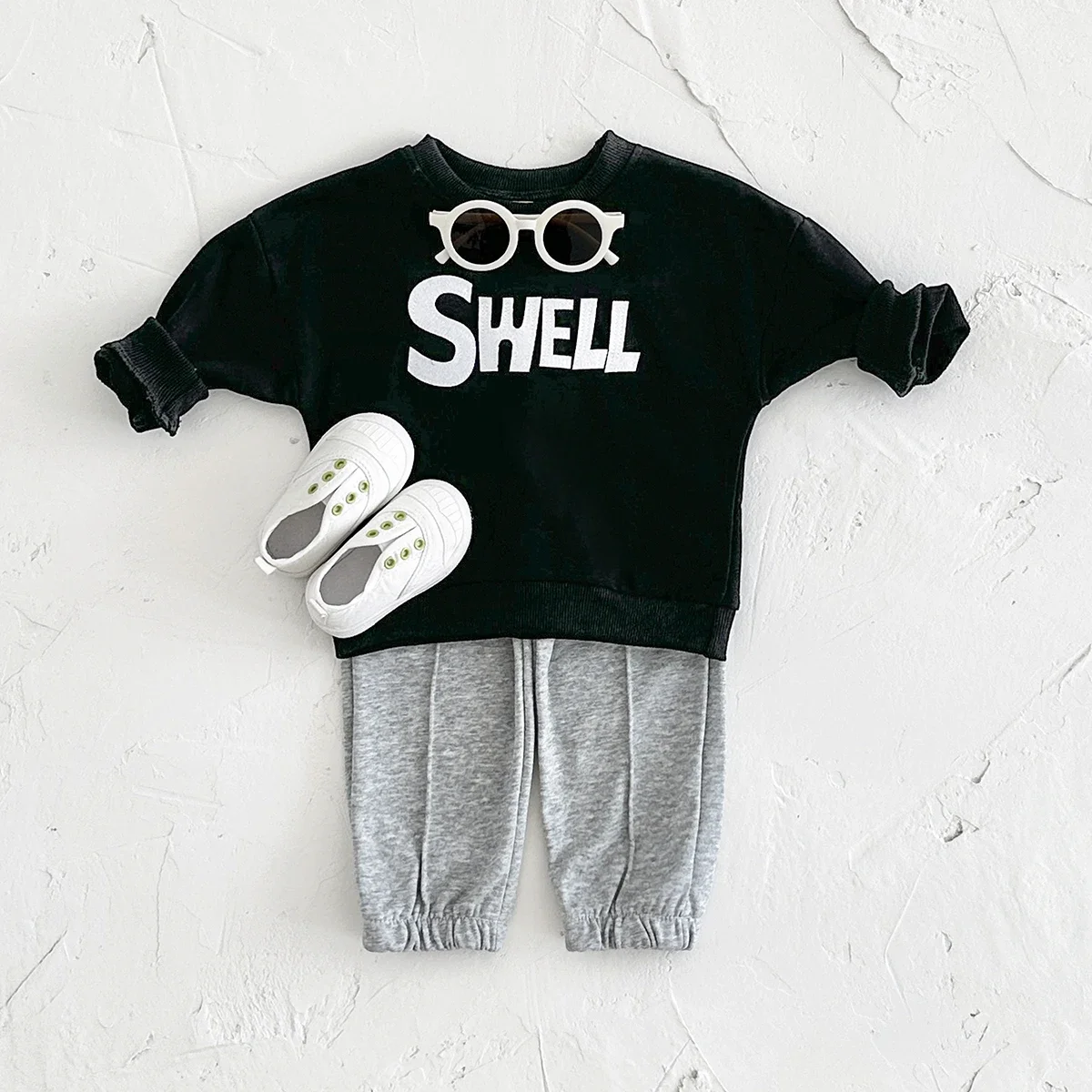 Toddler Letter Print Sweatshirt Set Kids Long Sleeve Top & Jogger Pants 2Pcs Spring Autumn Outfit