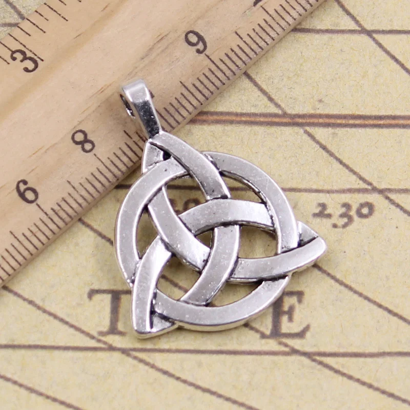 6pcs Charms Irish Knot Amulet Talisman 35x27mm Antique Bronze Silver Color Pendants Making DIY Handmade Tibetan Finding Jewelry