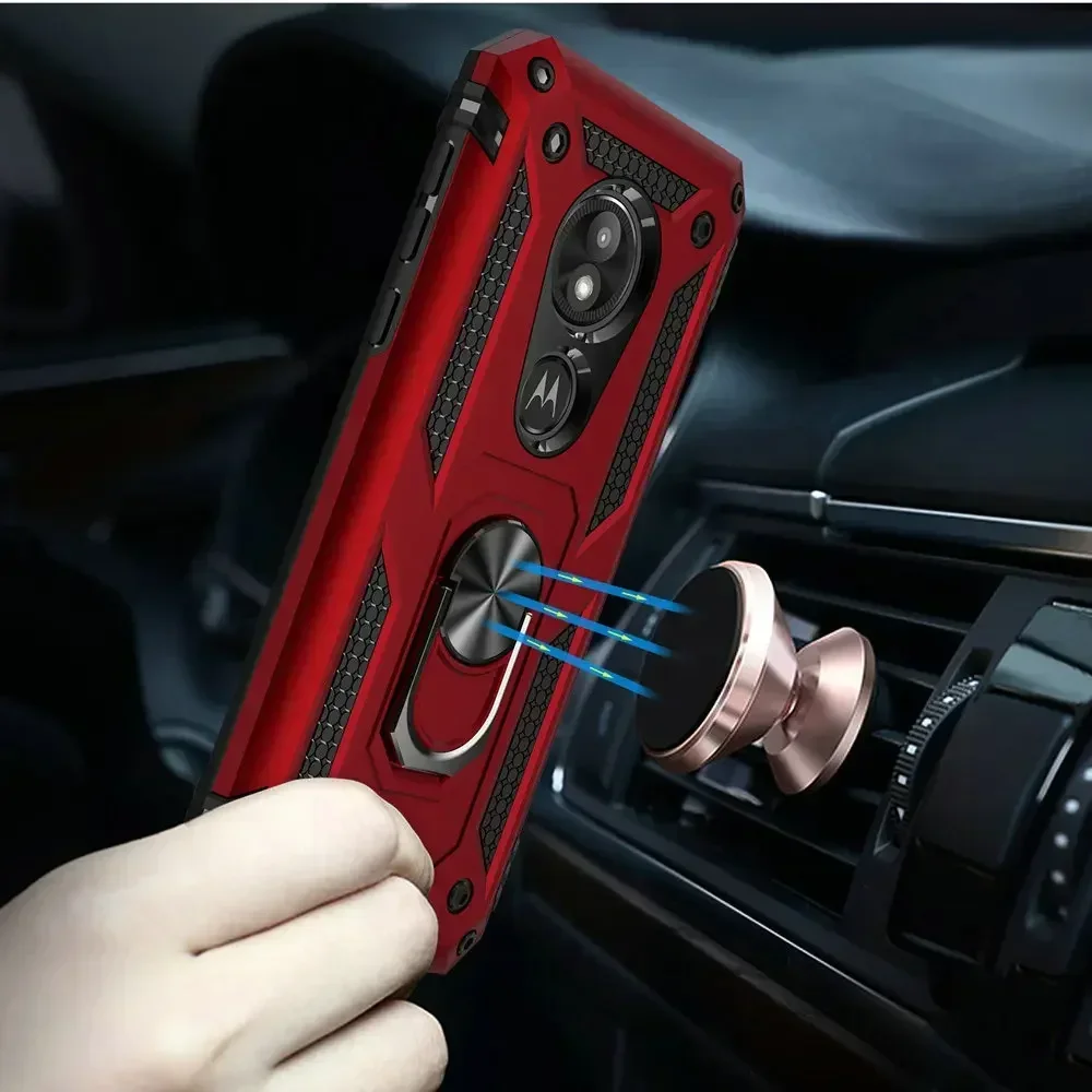 Support de téléphone de voiture avec anneau en métal, étui pour Motorola Moto E5 Play, étui arrière pour Motorola Moto E 5 5th Isabel E Play Armor