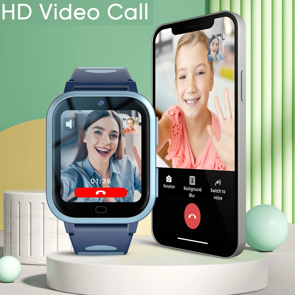 4G Kids Smart Watch 8GB ROM GPS WiFi Position Video Call Phone Android Watch Call Back Monitor مع ملصق الأطفال Smartwatch