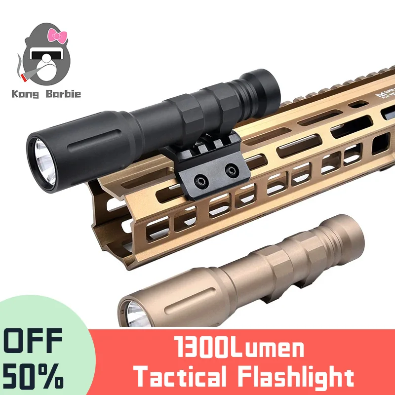 WADSN Led Powerful Tactical Flashlight 1300Lumen 1300Lumen Airsoft Scout Weapon light AR15 Accessories For Picatinny Rail