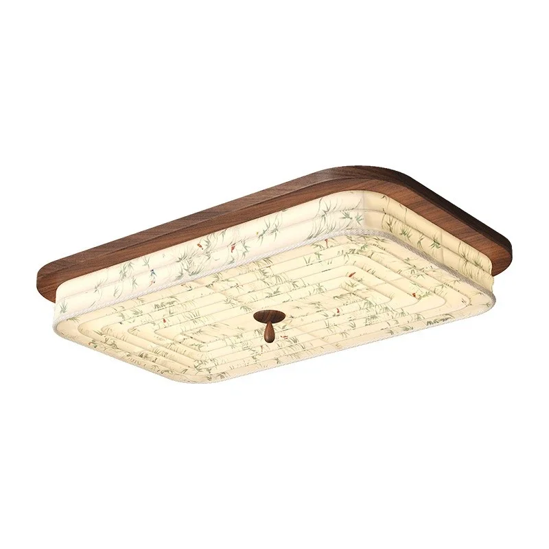 Song-style aesthetics living room ceiling lamp antique walnut color eye protection