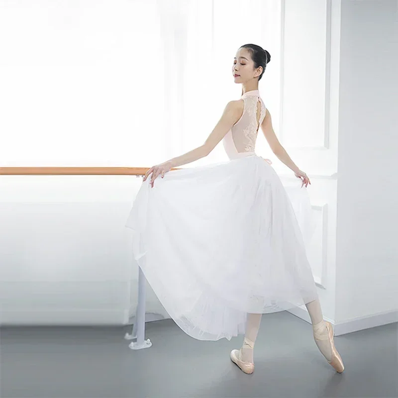 발레 튜튜 댄스 튤 튜튜 롱 발레 스커트 캐릭터 스커트 화이트 로맨틱 댄스 튜튜 발레 드레스 발레리나 댄스웨어