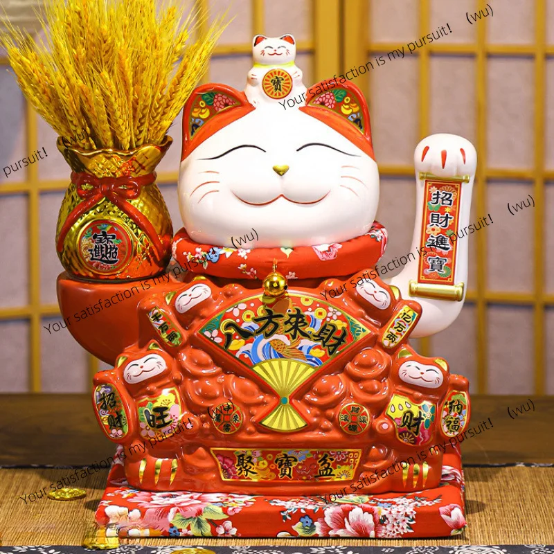 Cat automatic beckoning ornament business is booming, opening gifts make a fortune, cat shaking hand cashier front desk