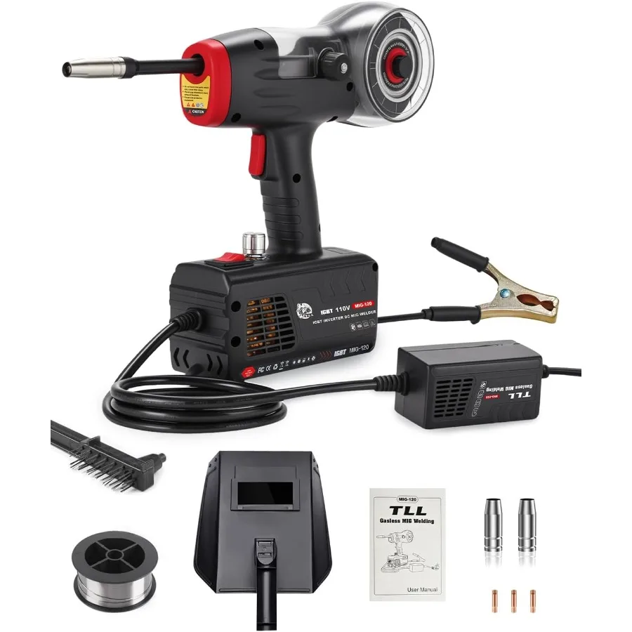 

Портативный сварочный аппарат MIG, ручной сварочный пистолет 120A, 110 В с безгазовым потоковым сердечником, возможность сварки, компактный инвертор IGBT