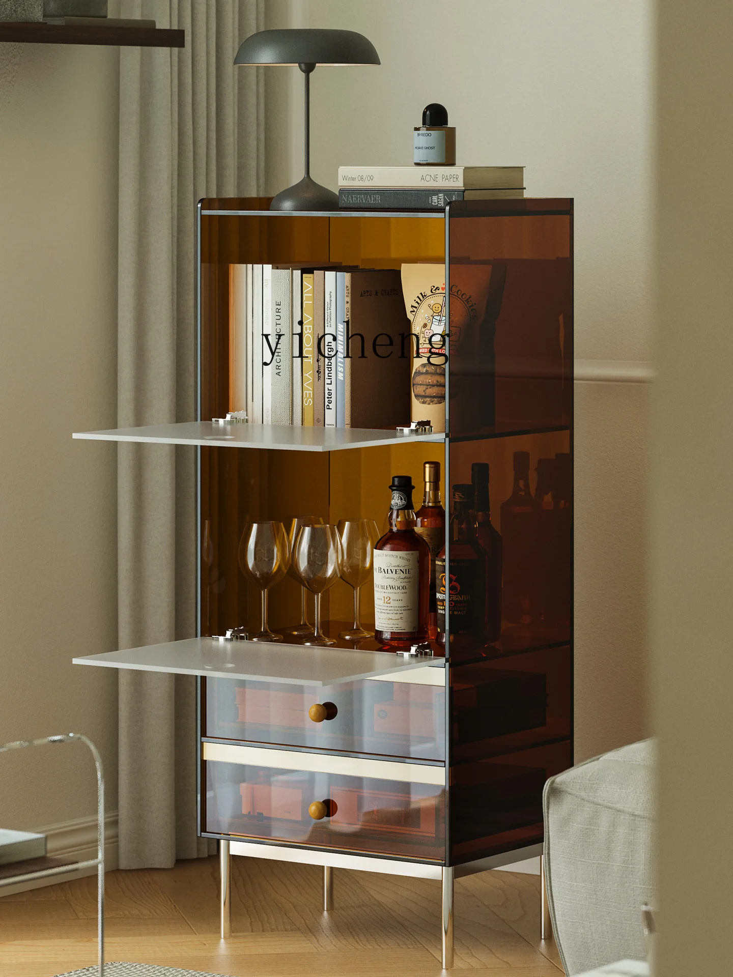 

TQH dining side cabinet living room TV sofa side cabinet small apartment wall display shelf bookcase