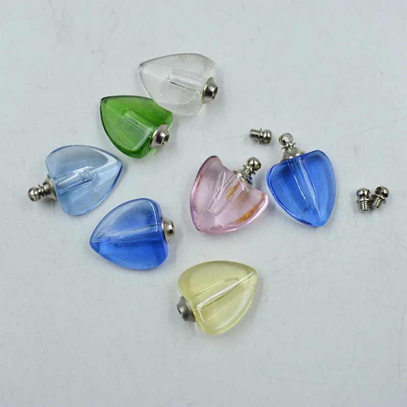 100pcs Mixed Color Crystal Perfume Vial Pendant Bottle