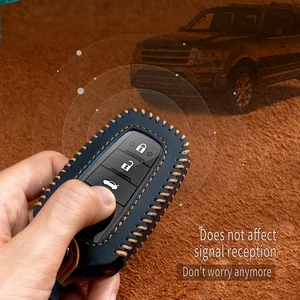 Weiches Leder -TPU -Gehäuse des Autos, Deckung für Toyota Chr Hilux, Fortuner, Land Cruiser, 200, Camry, Corolla, Crown, RAV4, Highland 10 Hauptverkaufsschlüsselabdeckung Hilux Leder - №5