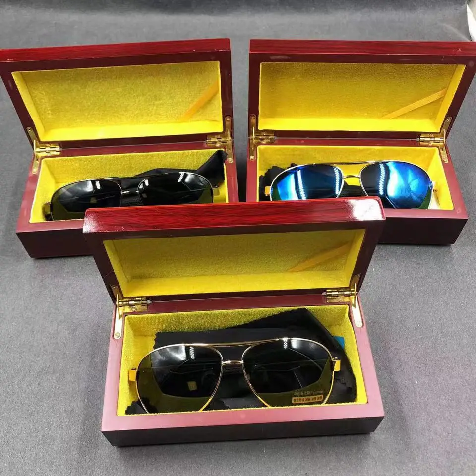 Pilot 7515 red wooden box sunglasses sunglasses polarized glasses men and women toad glasses with tote bag and