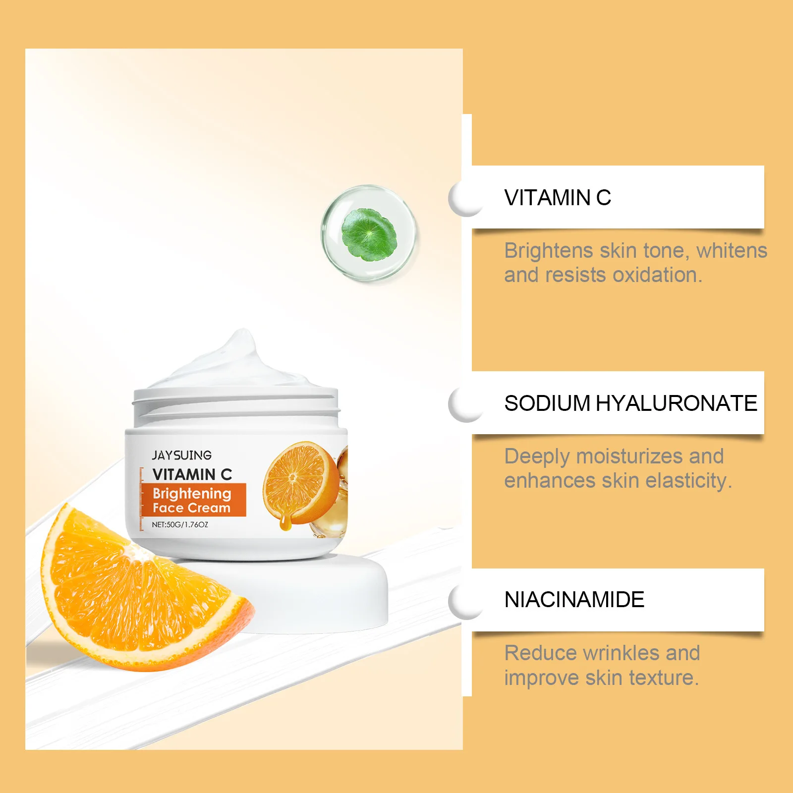 Serum Vitamin C krim Vitamin C untuk penggunaan sehari-hari, menghidrasi, menghaluskan garis halus, dan meningkatkan kekaukan Kulit Pelembab mencerahkan