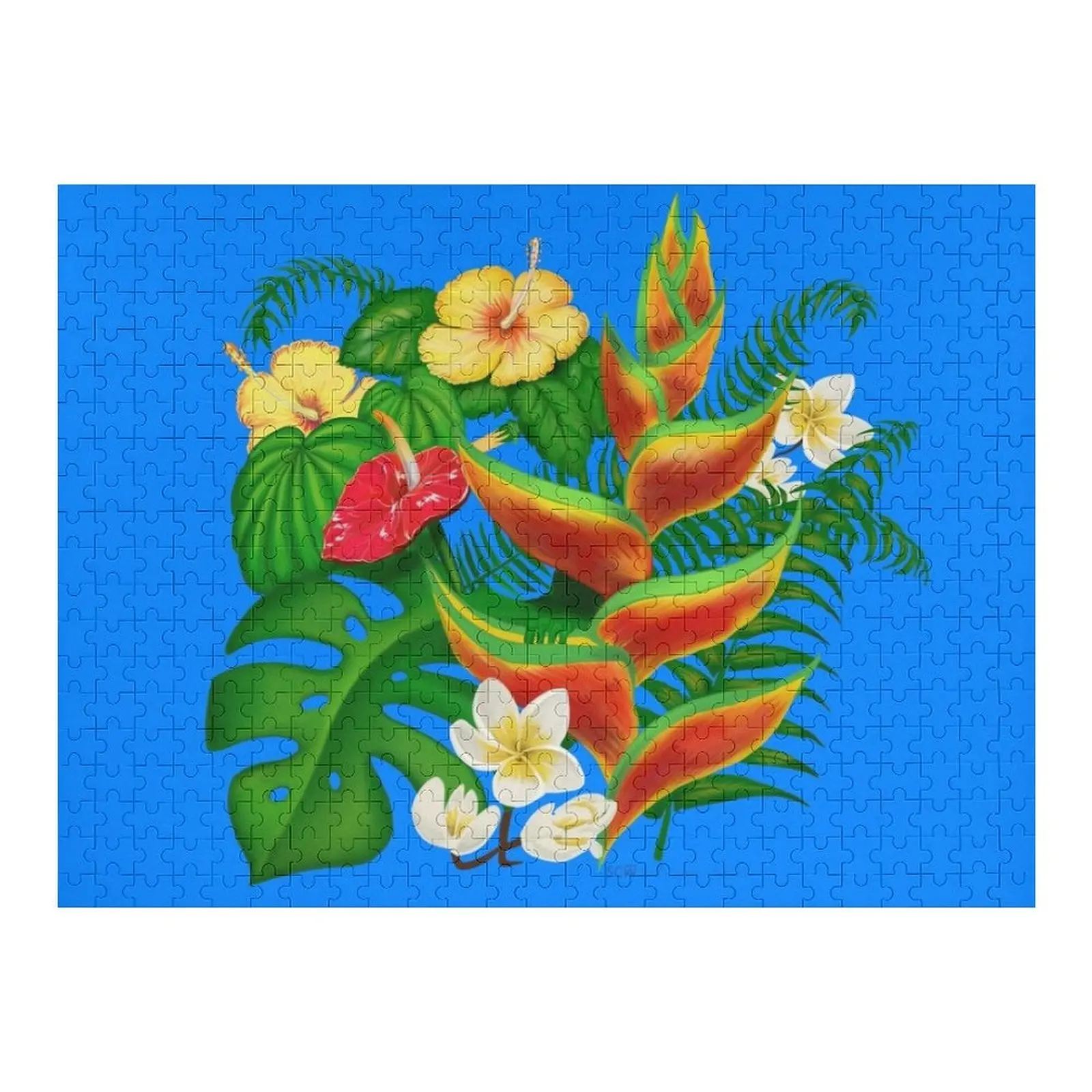

Hawaiin Foliage Jigsaw Puzzle Wooden Name Custom Personalized Name Wooden Toy Personalized Gift Married Puzzle