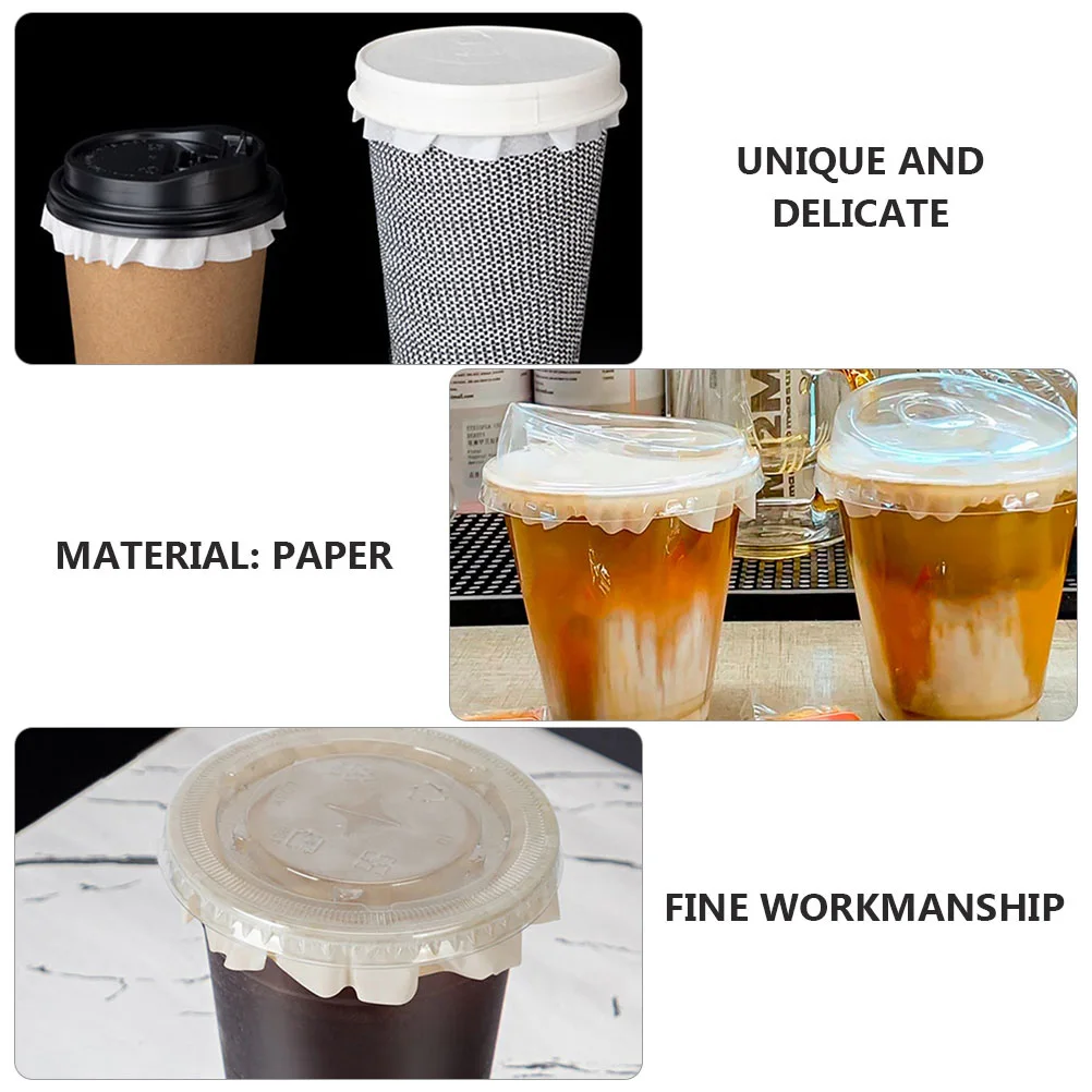 

500pcs Leak-Proof Cup Paper Film Heat Resistant Spill Proof Gaskets For Coffee Milk Tea Juice Cup Sealing Disposable Paper Films