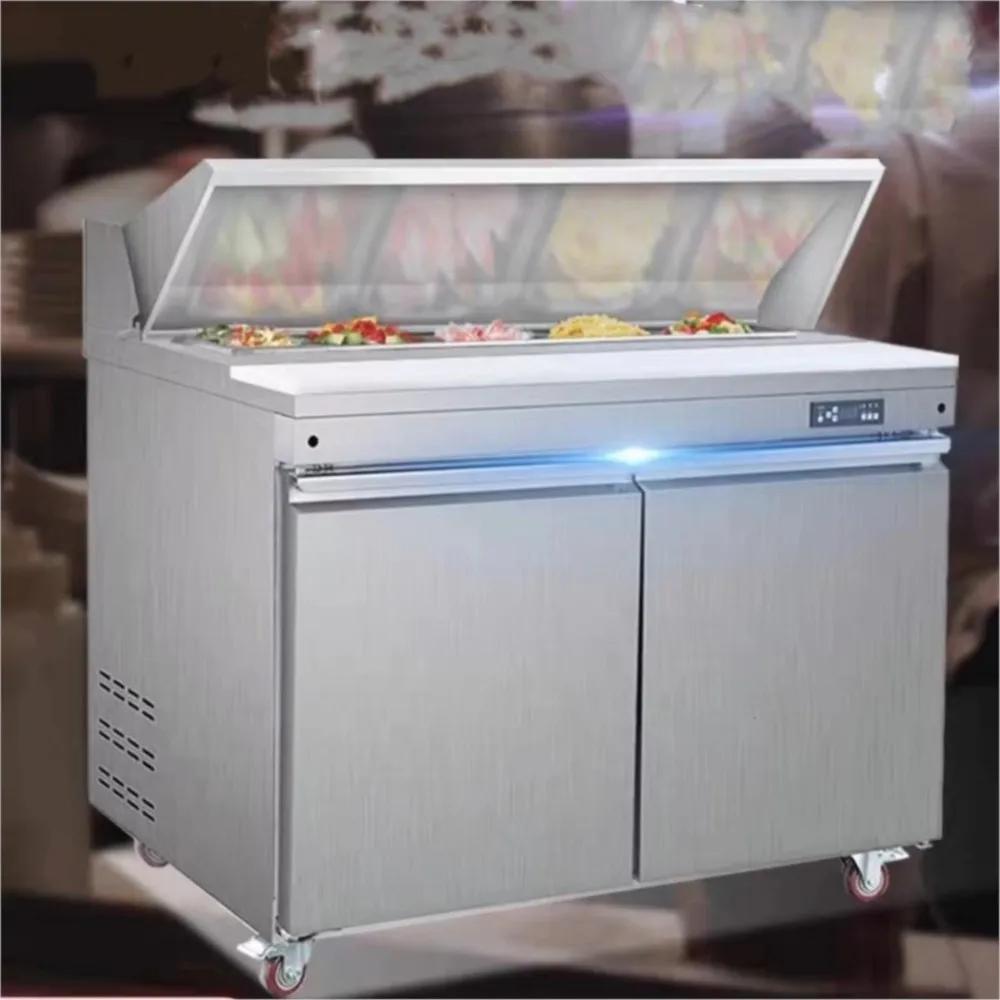 Subway Pizza Prep Table Commercial Sandwich Refrigerated Stainless Steel Counter Top Salad Refrigerator