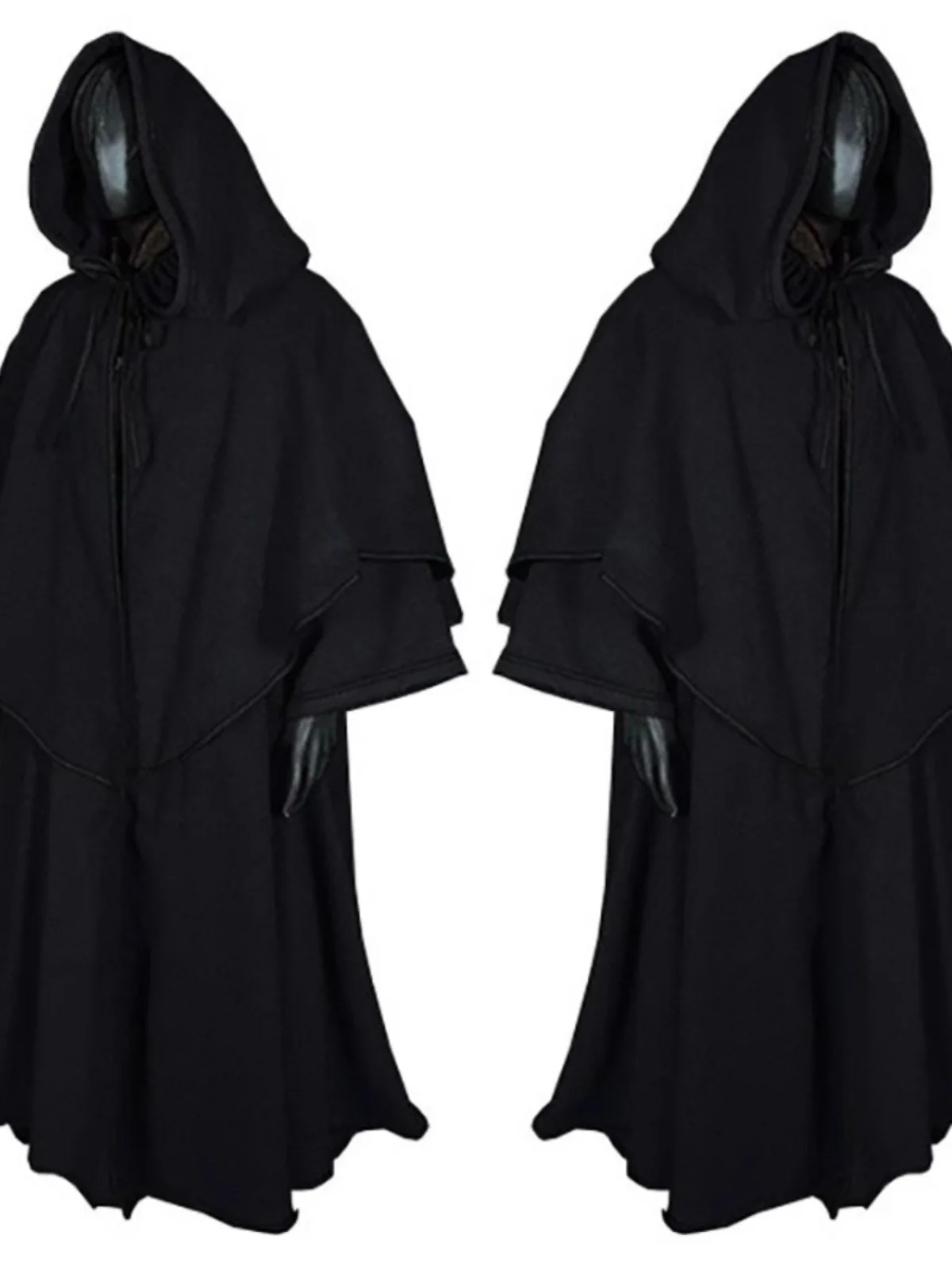 Túnica Medieval con Capucha, Disfraz de Mago Mágico para Juego de Rol, Disfraz de loween, Personaje del Dios de la Muerte,...