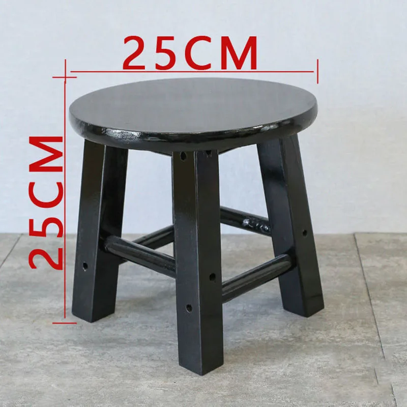 Multi Color Solid Wood Household Round Stool Rubber Wood Outdoor Fishing Bench Living Room Shoe Changing Stools