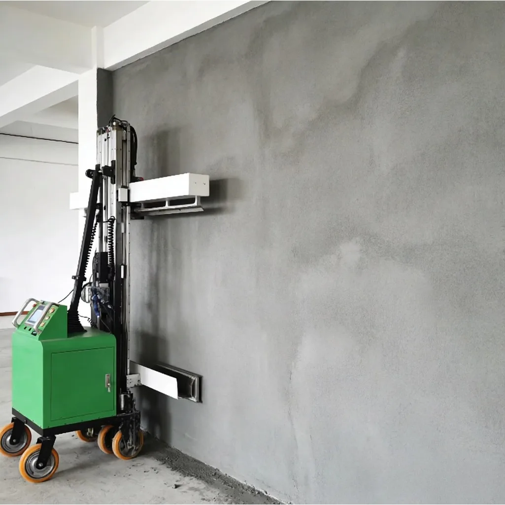 Wall Rendering Machine Stable Lifting Frame Single Person Operate Commercial Office Building Interior Lime Render Tool For Sale