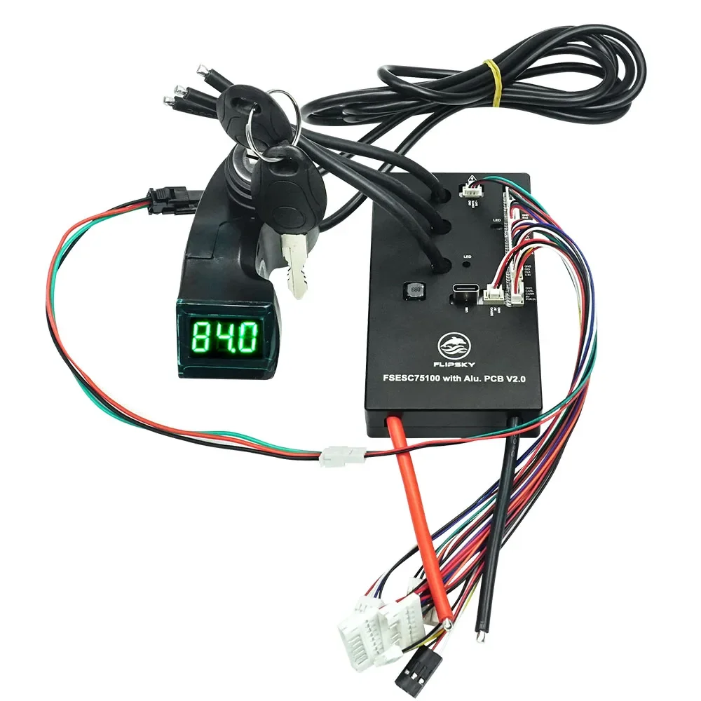 Flipsky FSESC 75100 V2.0 With Aluminum PCB 75V ESC Speed Controller With Key Switch Based on VESC For Electric Scooter Ebike